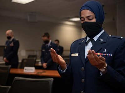 A Muslim woman took up the position of a chaplain in the US Army for the first time